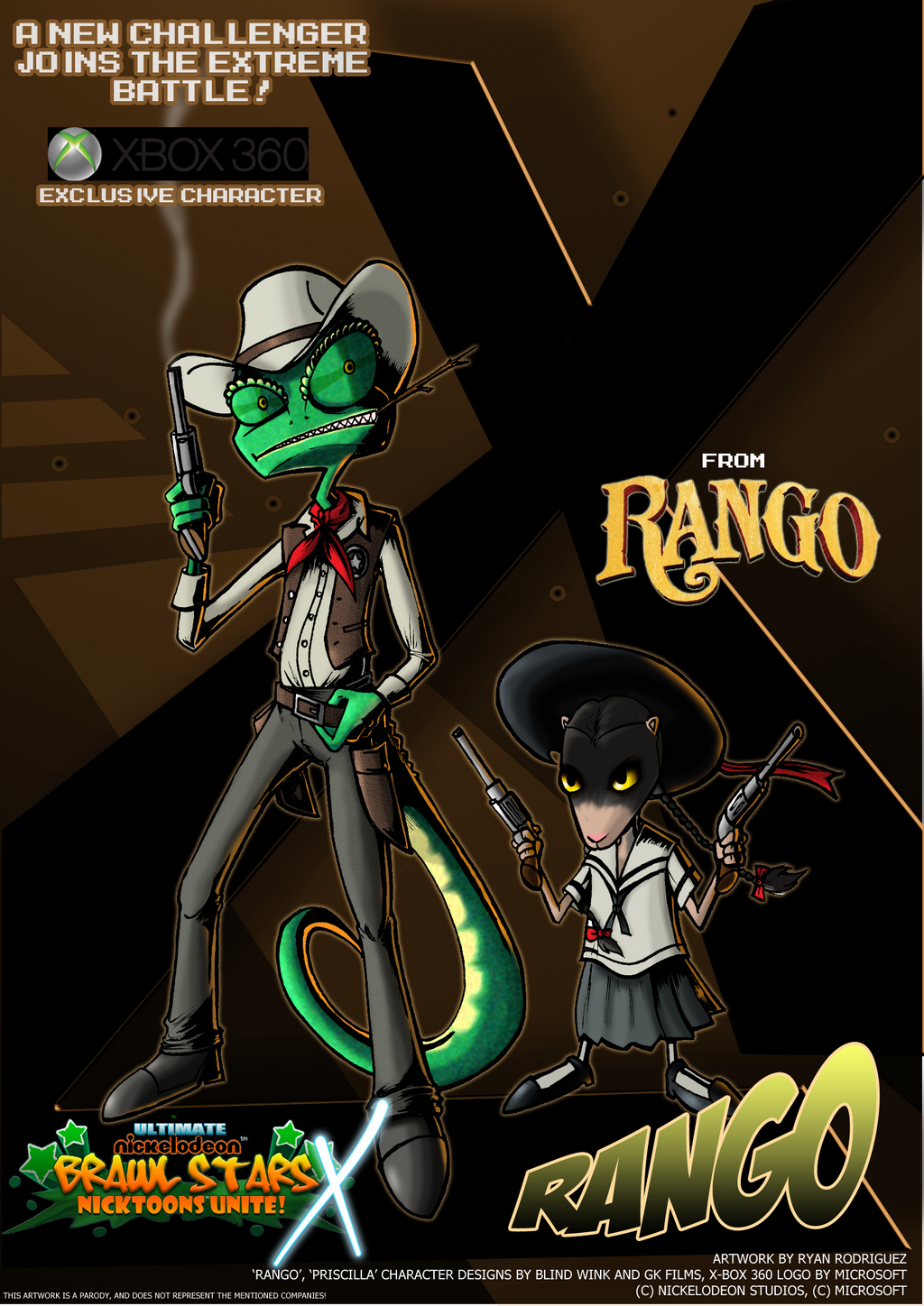 Nicktoons Rango X Box 360 Exclusive By Neweraoutlaw On Deviantart - brawl stars rango 100