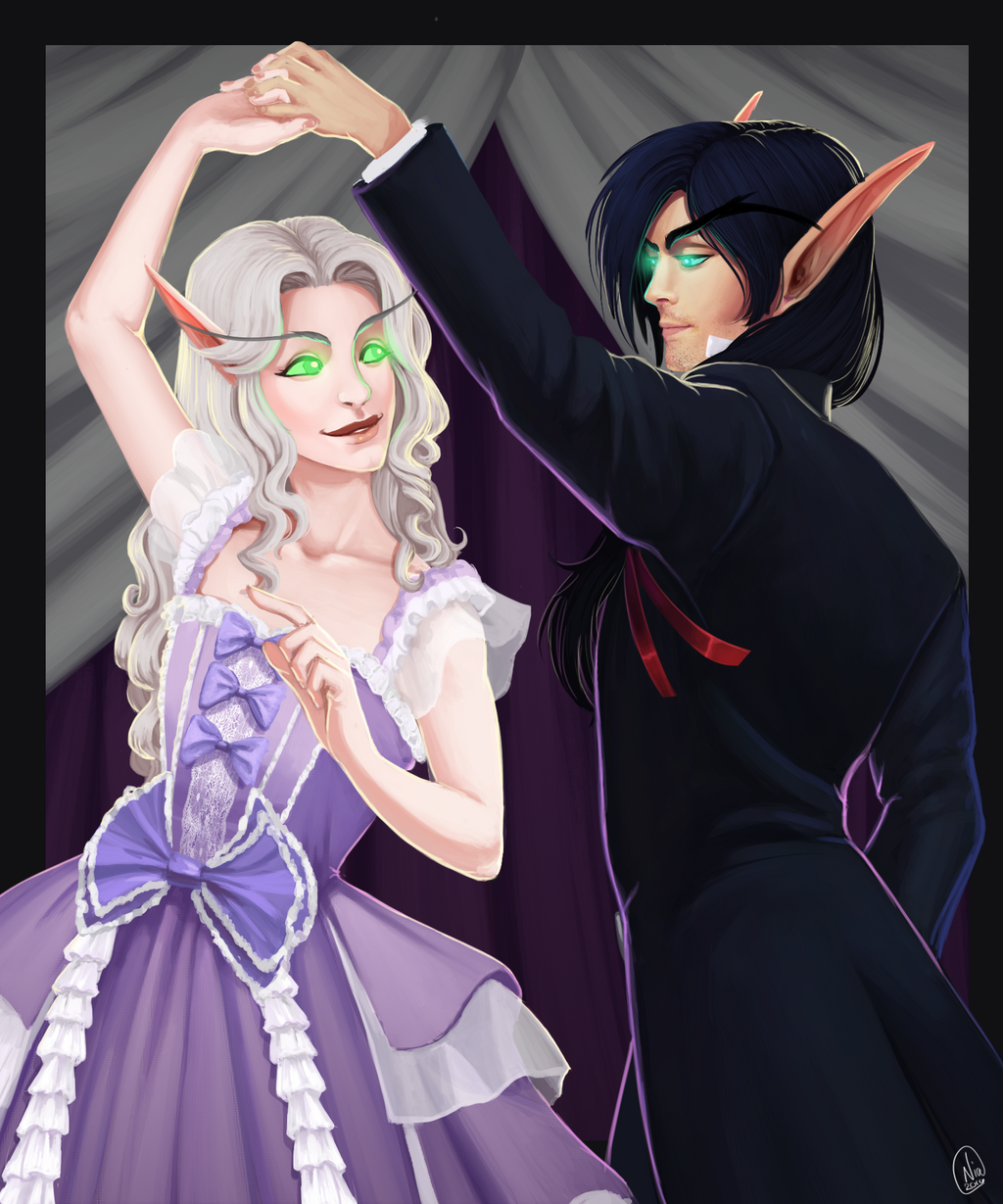 Commission:  Blood Elves Aryette and Reli