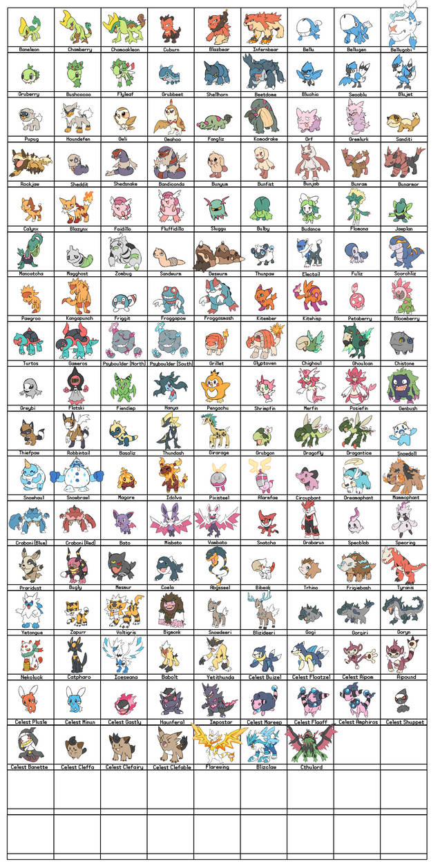 Fakemon Sketch Dex by CGKJ on DeviantArt