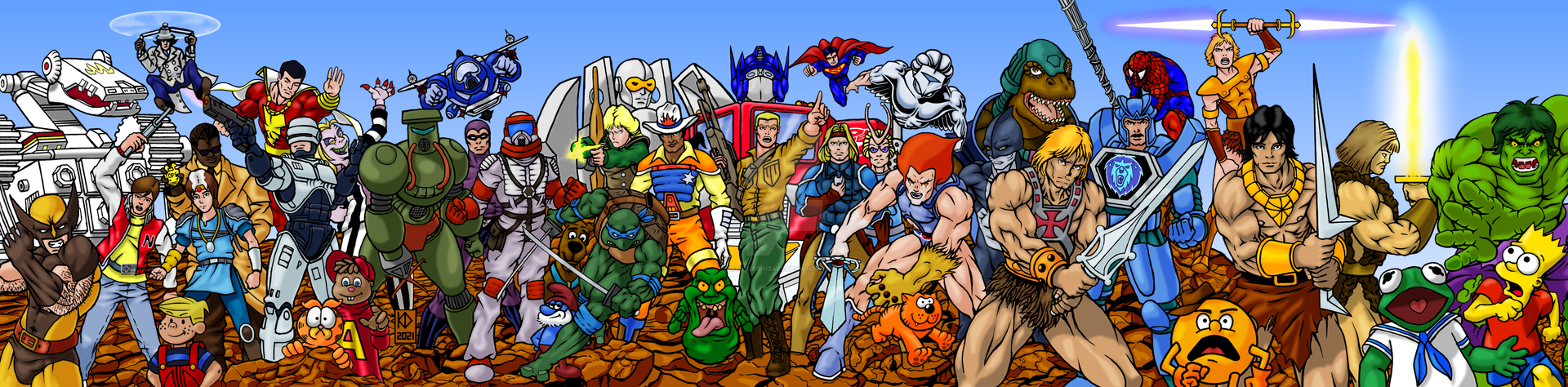 80s Cartoon Heroes Wallpaper/Banner