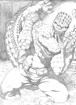 Leatherhead vs. Killer Croc