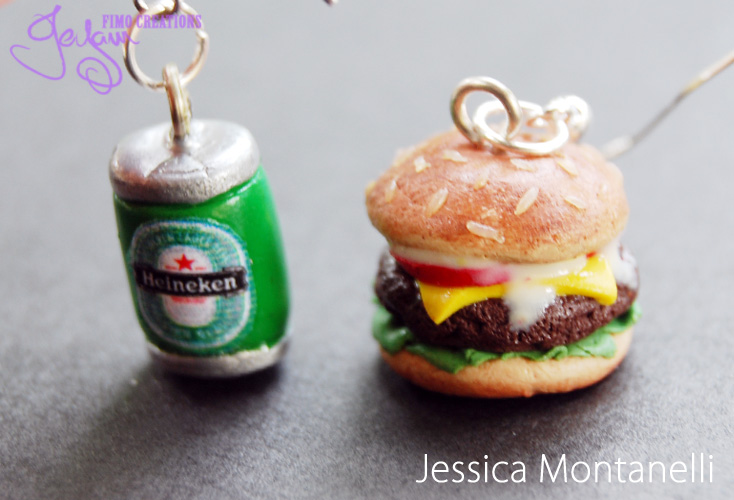 Hamburger and Beer - Earrings