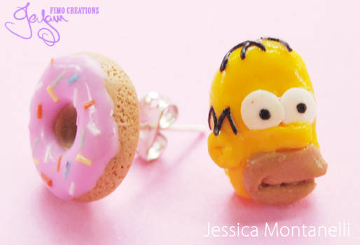 Homer and Donut - Earrings