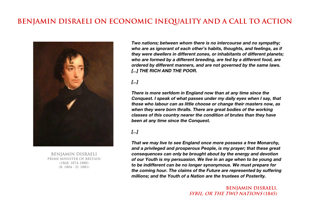 Benjamin Disraeli - on economic inequality