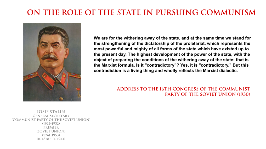 Iosif Stalin - role of the state