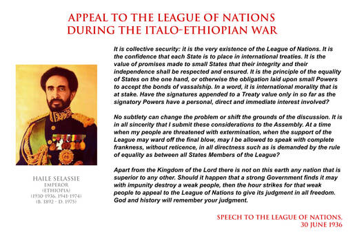 Haile Selassie - appeal to the League of Nations