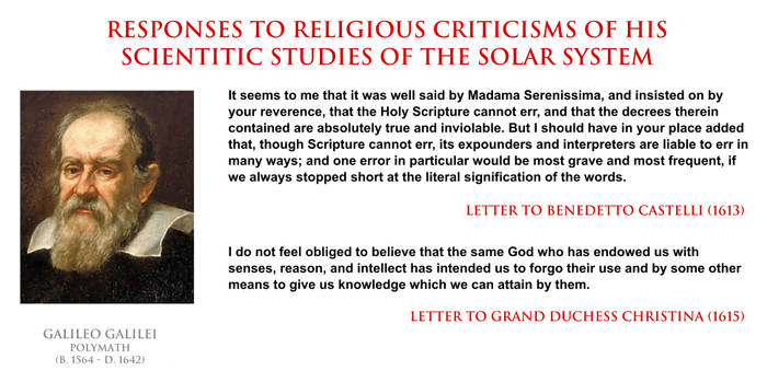 Galileo Galilei - responses to religious criticism