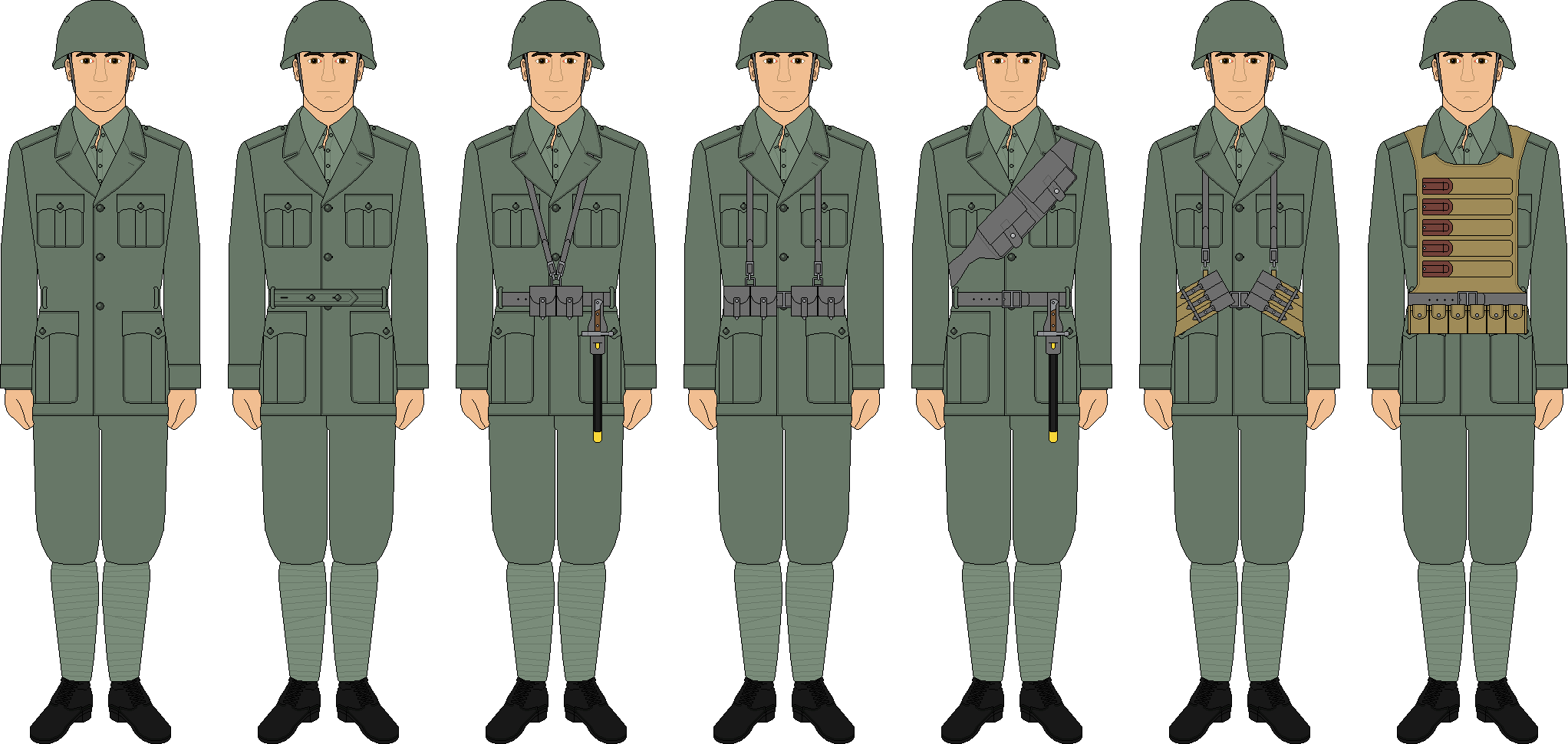 Italian soldier M40 greygreen template examples by YamaLlama1986 on