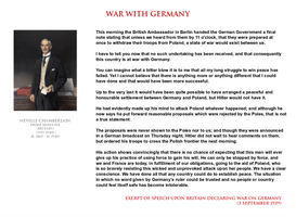 Neville Chamberlain - war with Germany