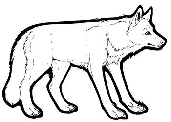 Free Wolf Lineart (MS Paint friendly)