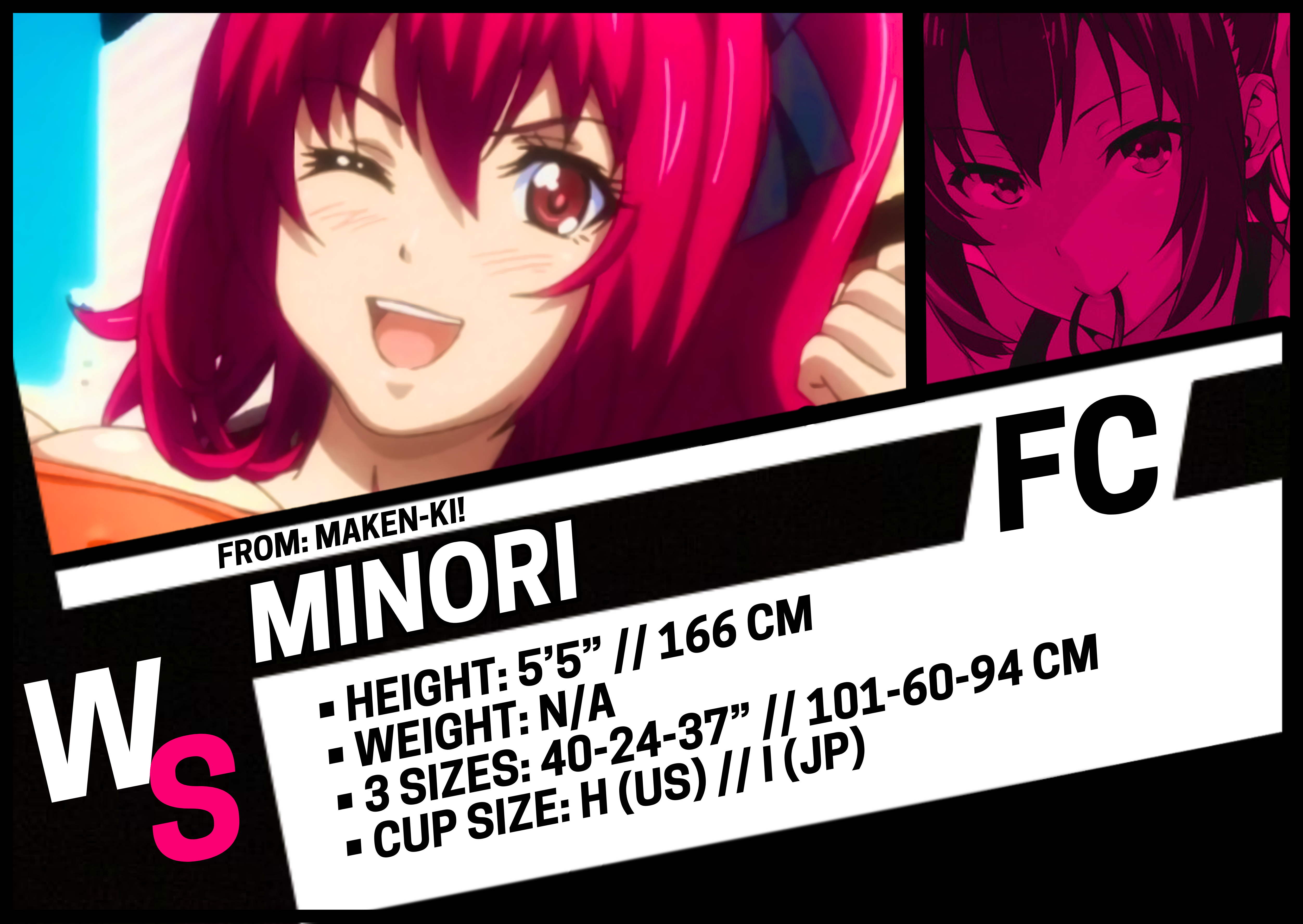 Monori Rokujo (FC) Measurements: Minori Rokujou by WaifuSizes on DeviantArt