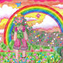 Clover Girl And Rainbow