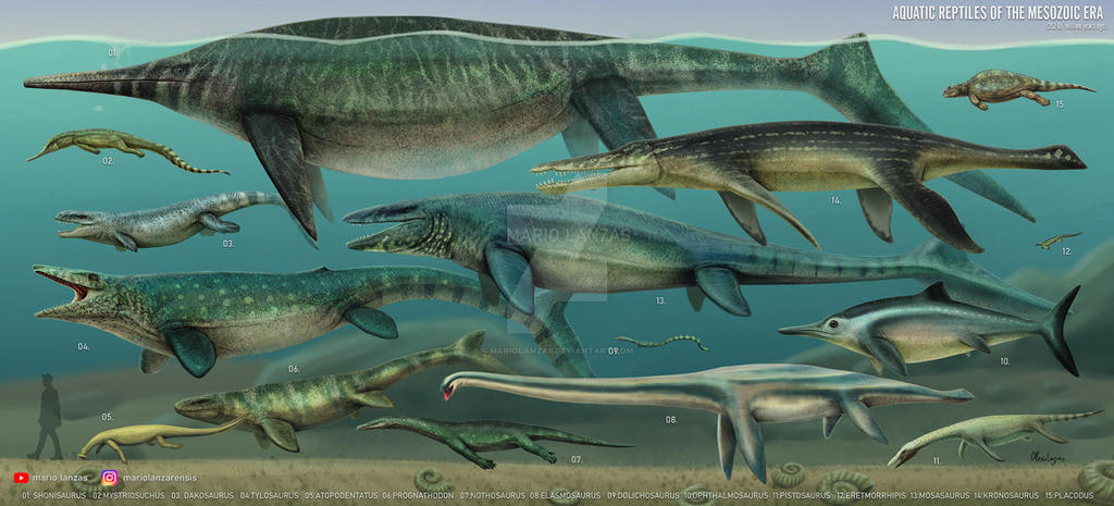 MARINE REPTILES OF THE MESOZOIC by MarioLanzas on DeviantArt