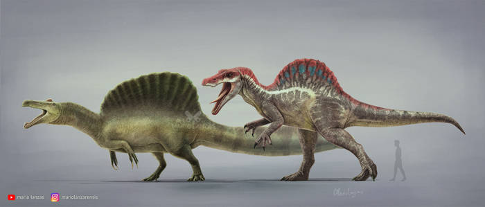 Spinosaurus. Jurassic Park design vs Paleoart