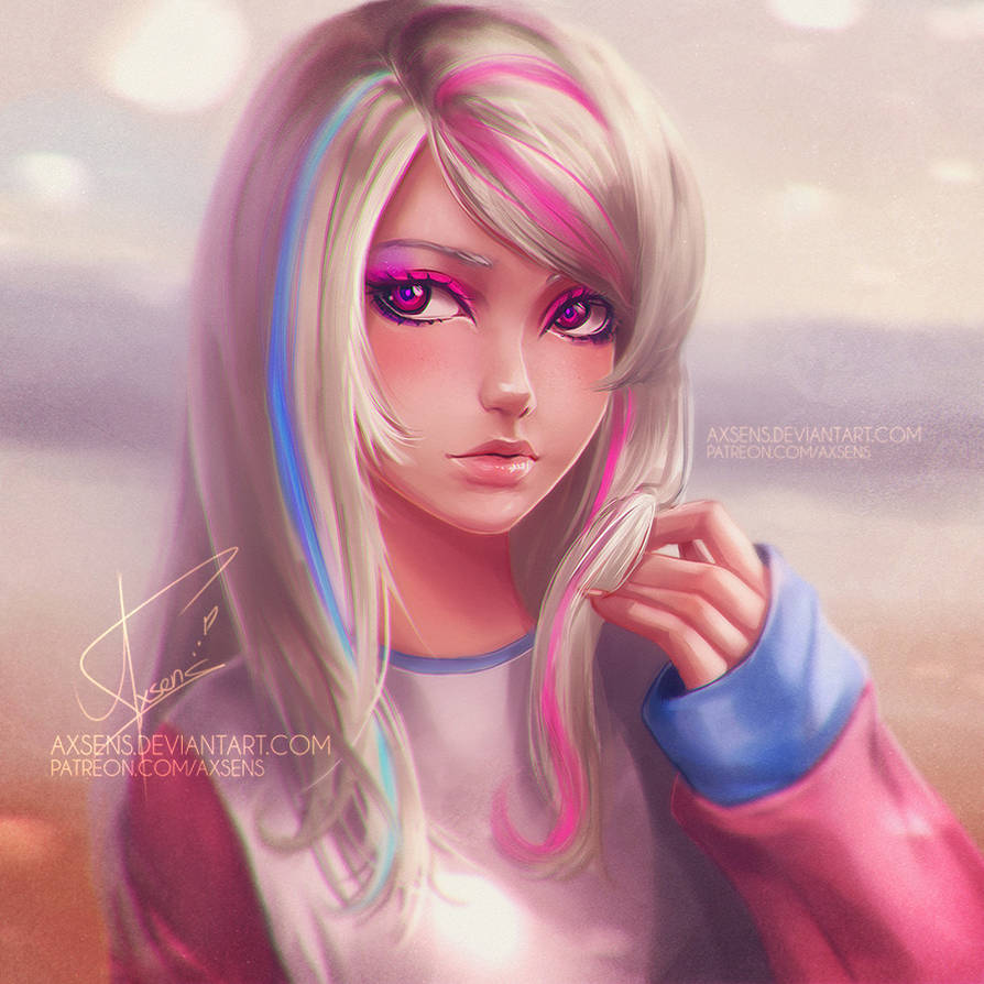 Pink and Blue by Axsens on DeviantArt