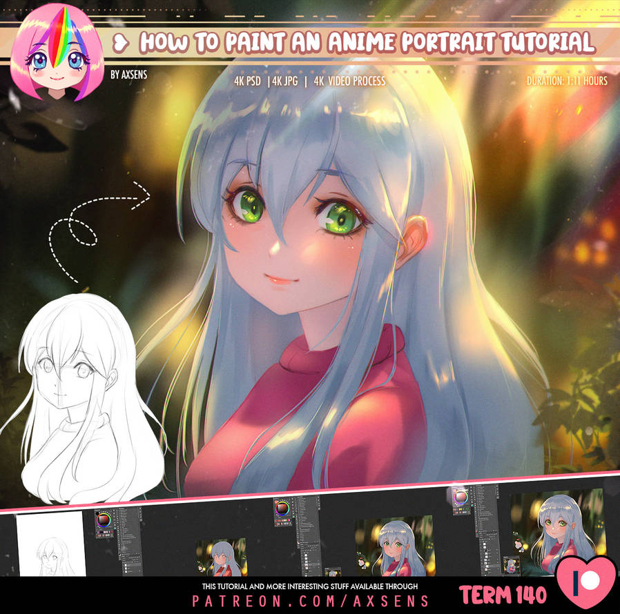 How to paint an anime portrait Tutorial by Axsens on DeviantArt