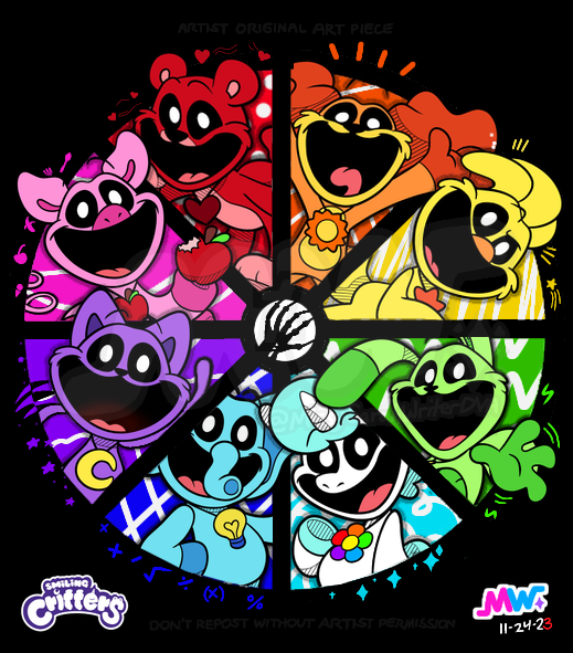 Smiling Critters: Color Wheel Challenge Version by
