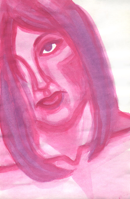 Pink Face in Watercolor