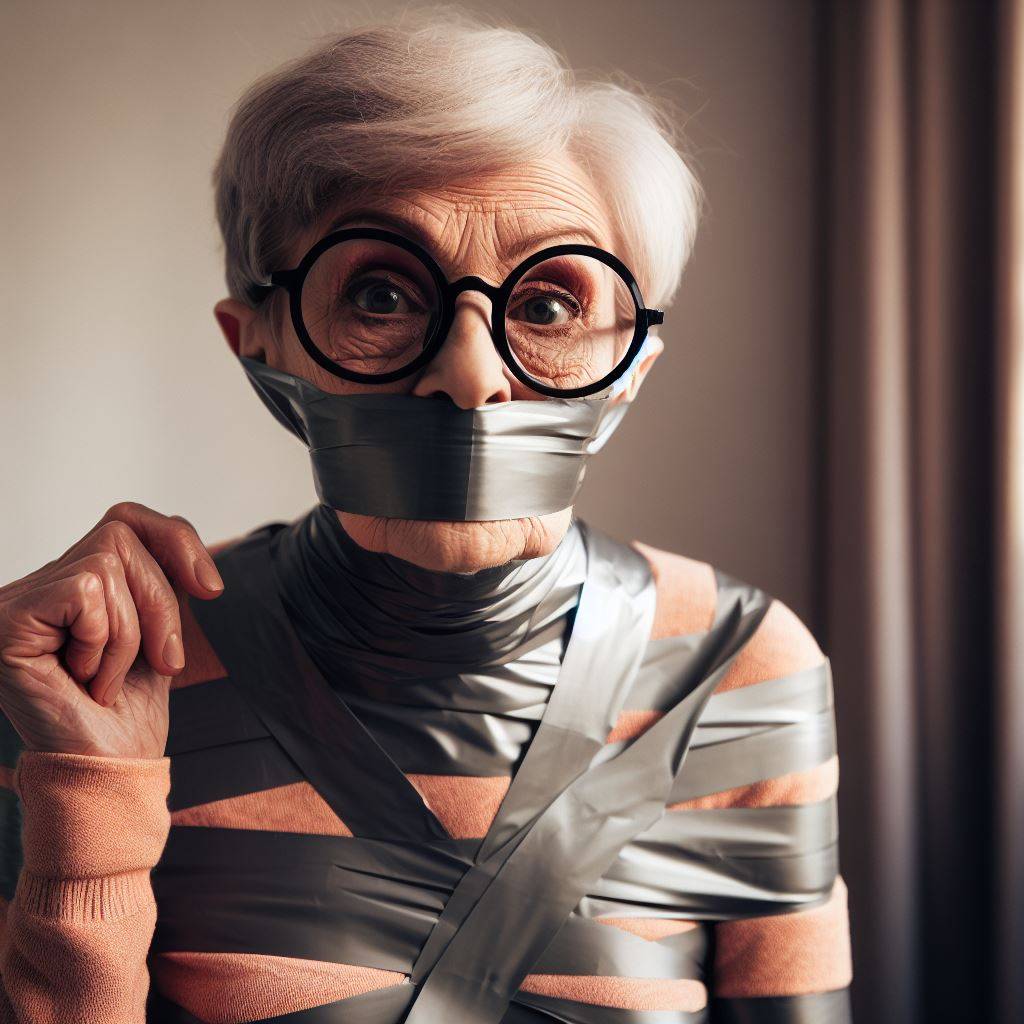 Grandma tied up and gagged by josephgonzalez1996 on DeviantArt