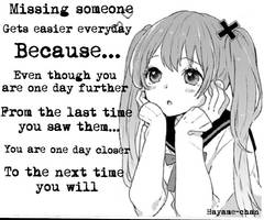 Missing someone gets easier