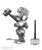 Dwarf Hammer Maiden by FilKearney