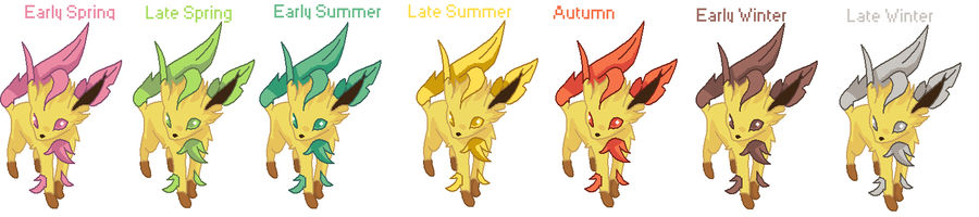 Leaf's forms - Shiny Season Leafeon by MephistaTheDark on DeviantArt