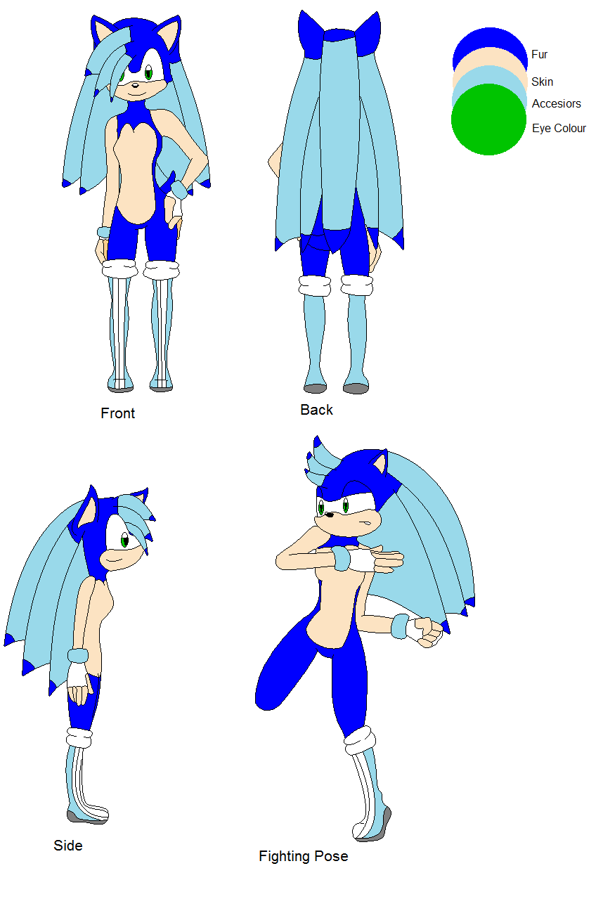 Sonica The Hedgehog - Ref Sheet