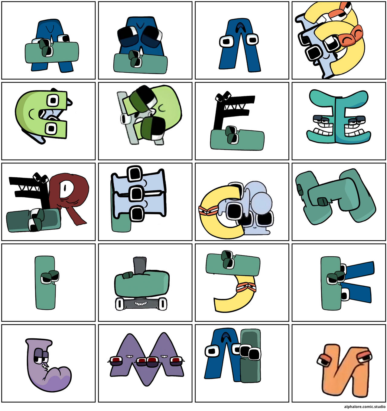 New Alphabet Lore Designs - Comic Studio