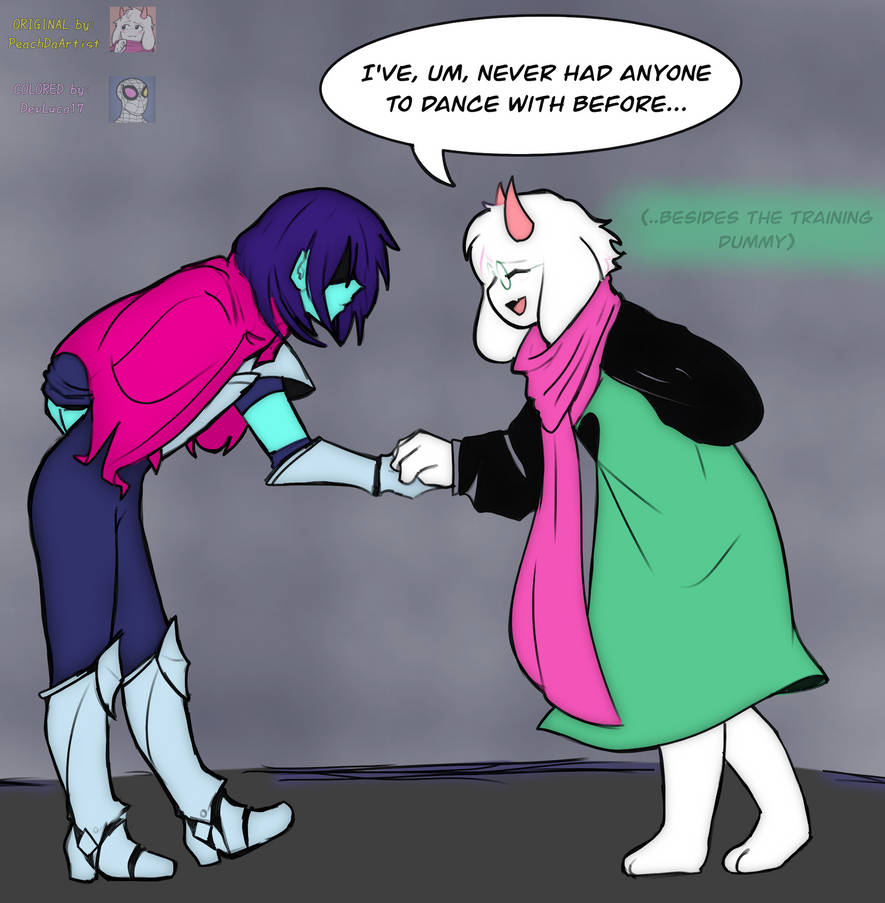 COLORED 'Kris and Ralsei Dancing!!' by DevLuca17 on DeviantArt