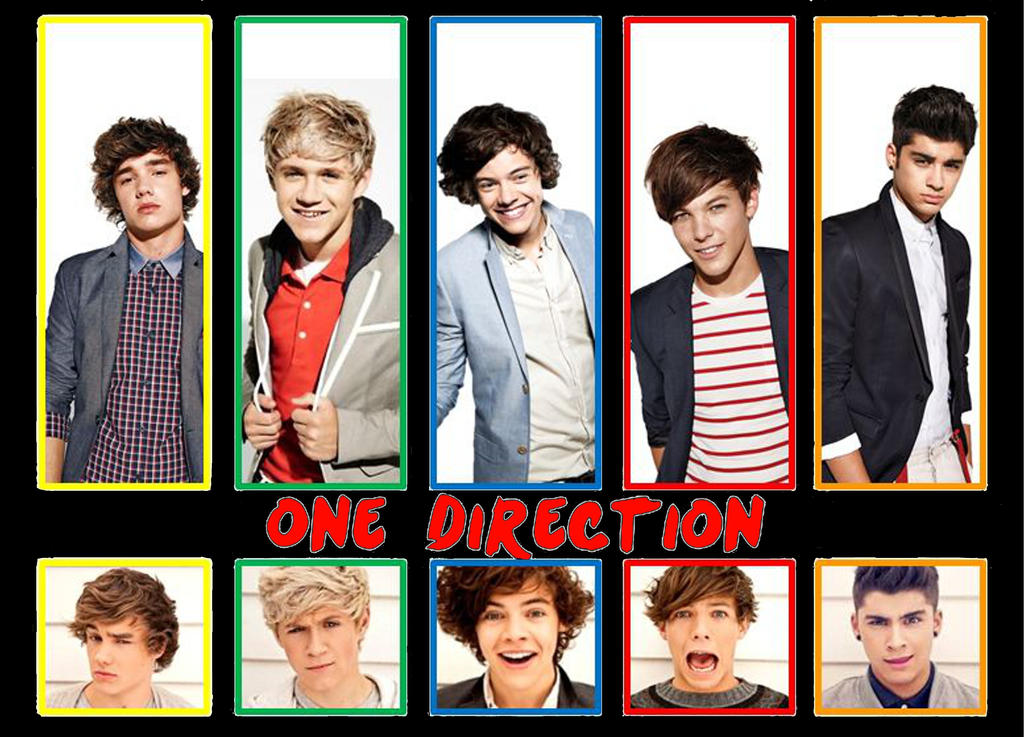 One Direction in colorfull colors by SpellSparks151 on DeviantArt