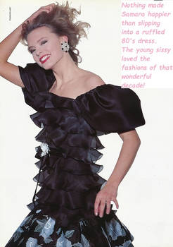 Crossdresser in Ruffled 80s dress!