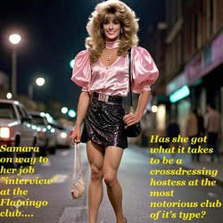 Samara on way to her job interview at the Flamingo