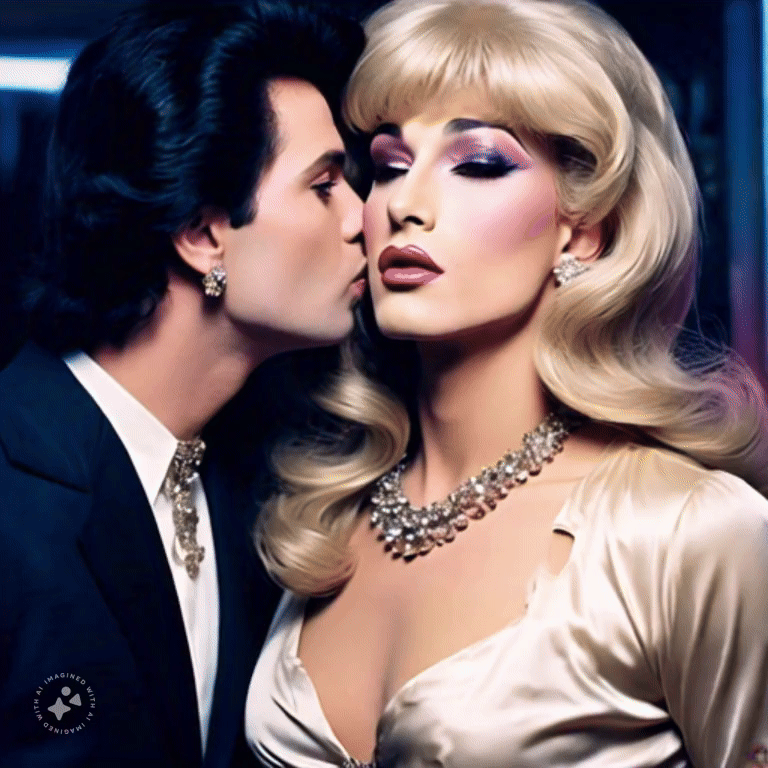 Transvestite enjoys attention from admirer #1