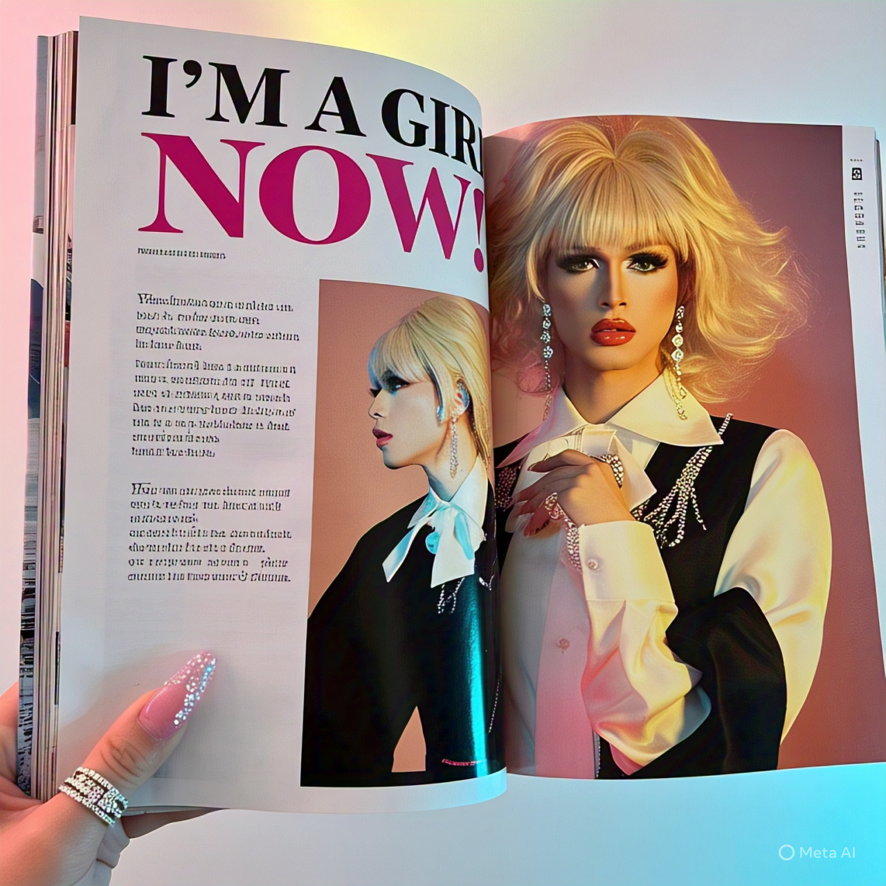 Kawaii style Transvestite in modern magazine
