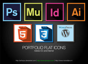 Flat Icons Adobe CC and Internet