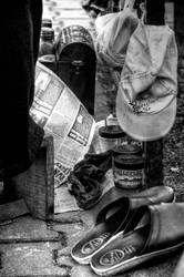 A laborer's workbench.