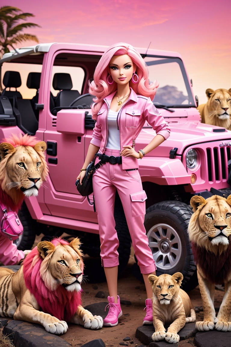 Pink Adventure Barbie Vector Picture with Pink Lio by ELIZACAVU on ...
