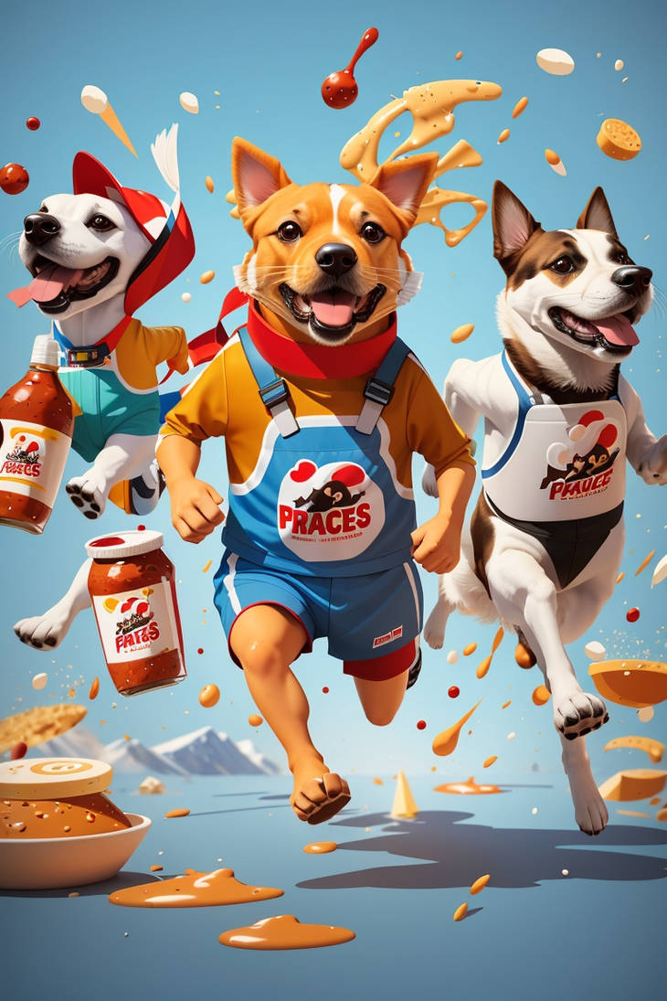 Dog Food Racing Wacky Food Race Funny Dog in Racing Outfit (1) by ELIZACAVU on DeviantArt