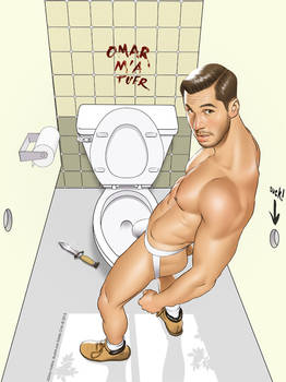 Sexy Male Pinup - Glory Holes in Cubicle