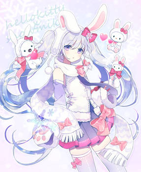 snow miku x hello kitty