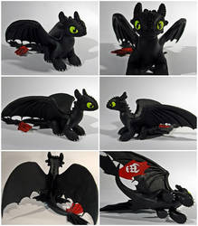 Toothless sculpture - COMMISIONED by CuteDragonsAndMore