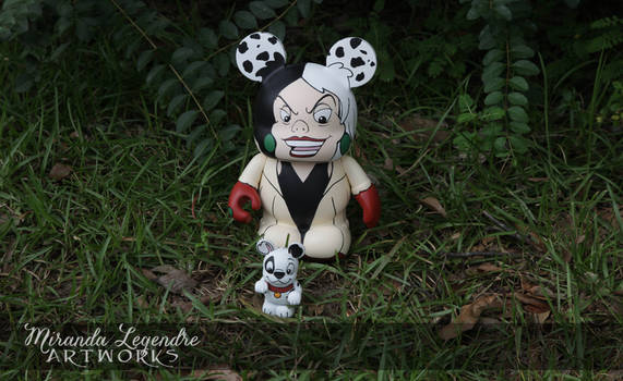 Cruella and Dalmatian Custom Disney Vinylmations