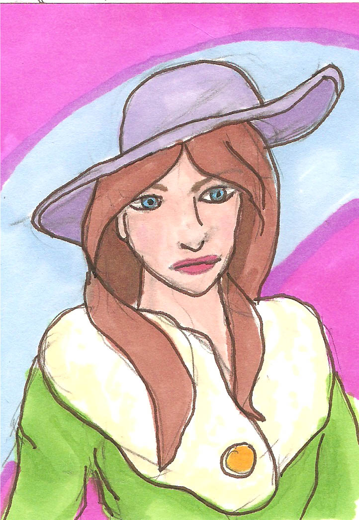 Woman in Purple Hat