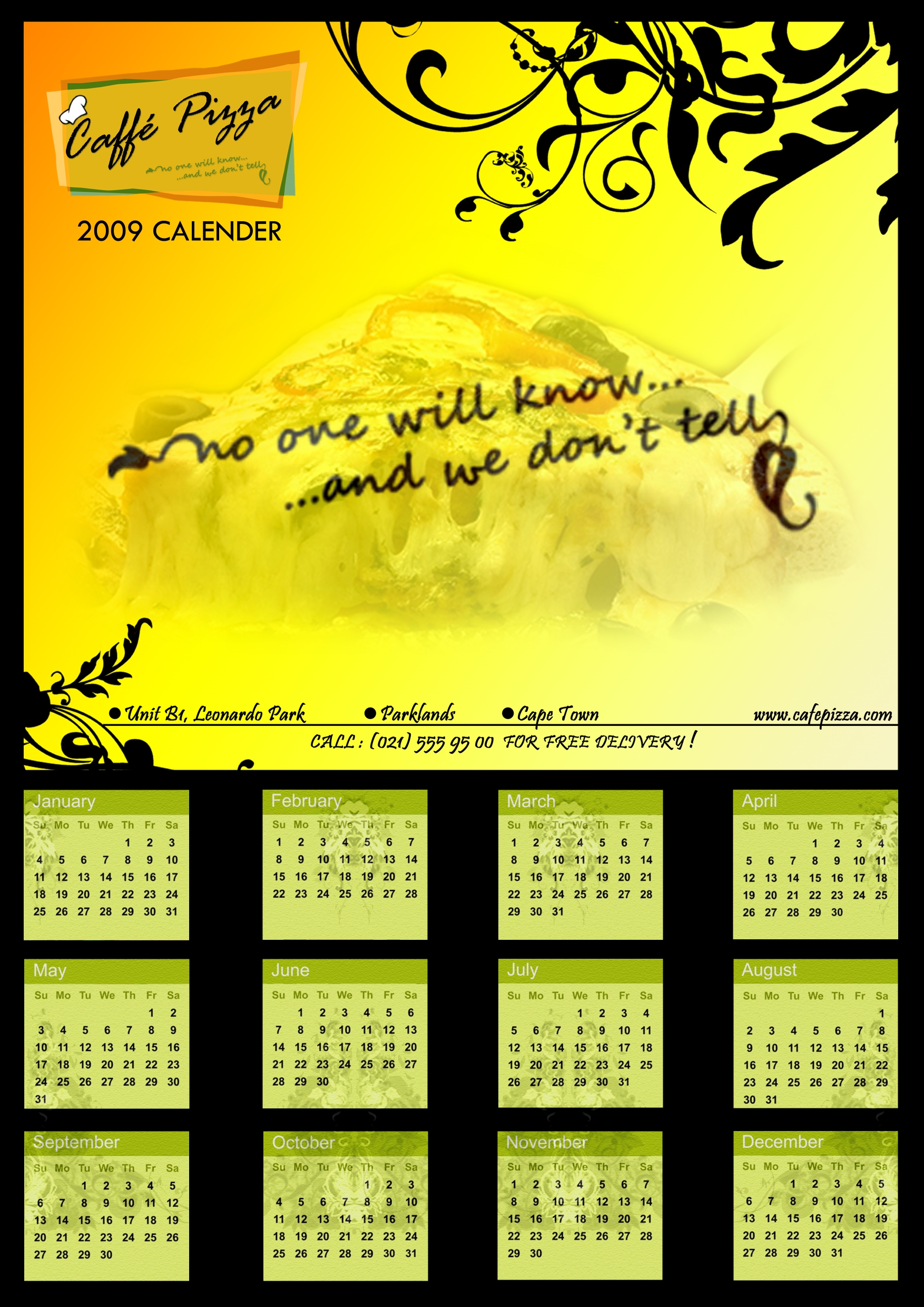 Cafe Pizza - Calander