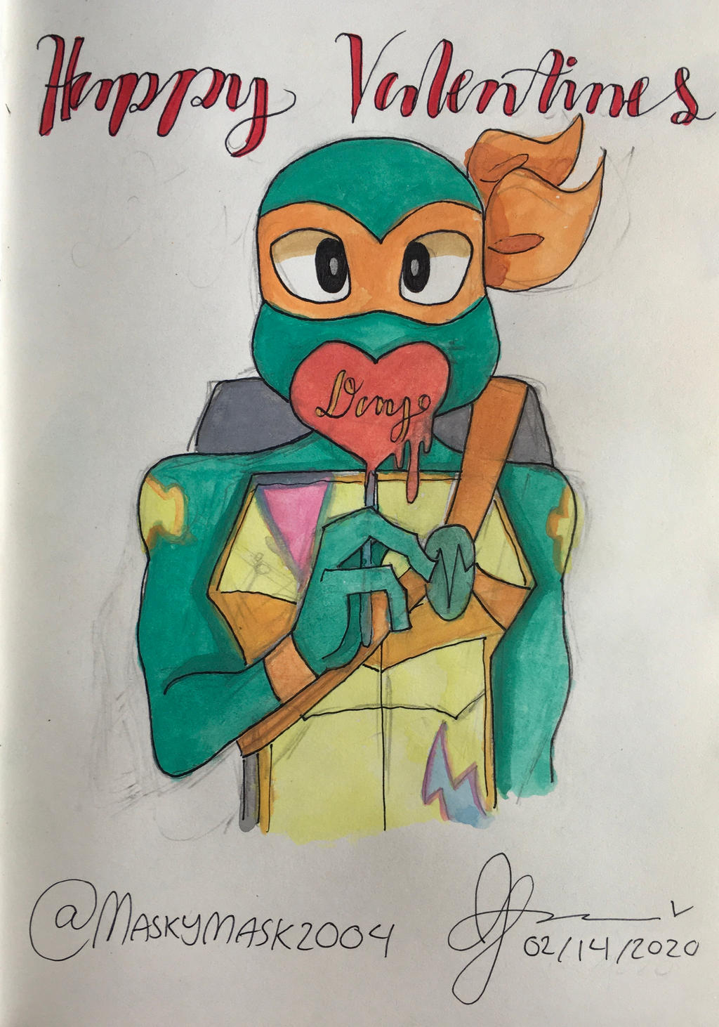 Maskymask2004 Rottmnt ROTTMNT Valentine Mikey by MaskyMask2004 on DeviantArt