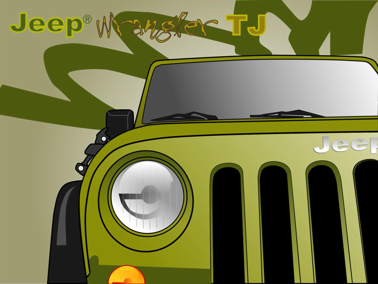 Jeep Wrangler TJ vector drawing