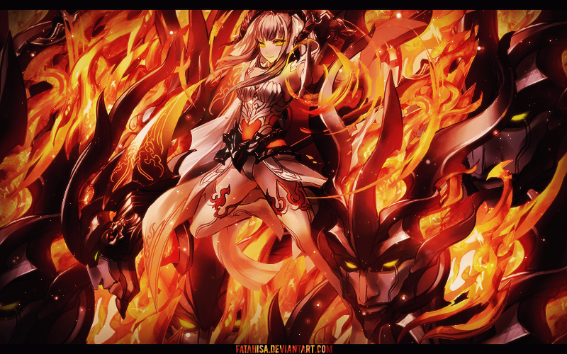 Anime Fire Girl-Wallpaper by DarkS337 on DeviantArt