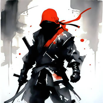 Character Ninja Rouge Sans Visage