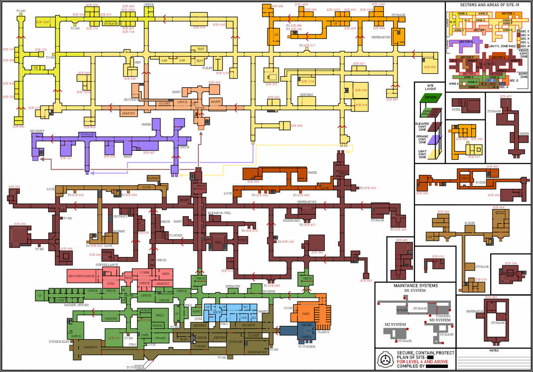 A map of a fictional SCP Site by Plkp1830 on DeviantArt
