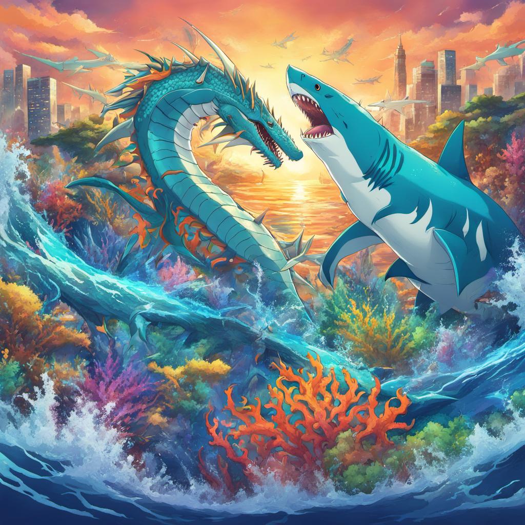 Sea dragon and shark by faizx1r on DeviantArt